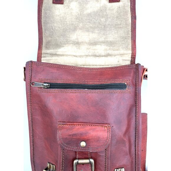 Komal’s Passion Leather Handmade Crossbody Messenger Bag Vintage Brown Satchel - Picture 11 of 11